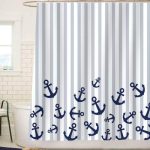 Boho Chic Navy Shower Curtain for Stylish Bathroom